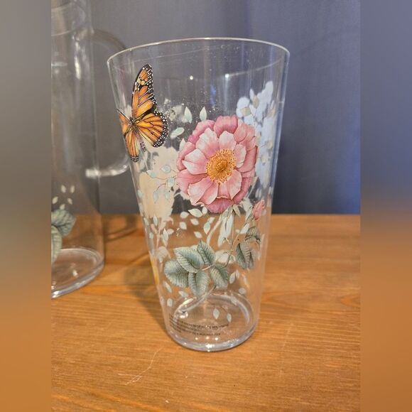 Lenox Butterfly Meadow Acrylic Highball Glasses and Matching Pitcher - Picture 7 of 11